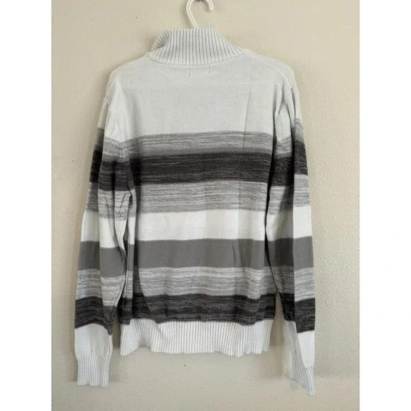 Carbon Men's Black‎ White Gray Long Sleeve Sweater Pullover Size Large - Picture 4 of 8